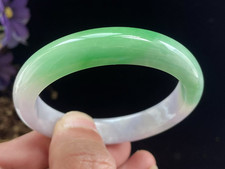 56mm Certified Natural Grade AAA Ice Green Burmese Jade jadeite bracelet 1334