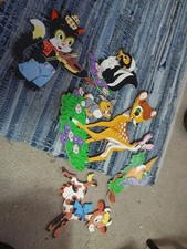 Vintage 5 Pc Disney Wall Hanging Decor Nursery Kids Room Set Chipboard