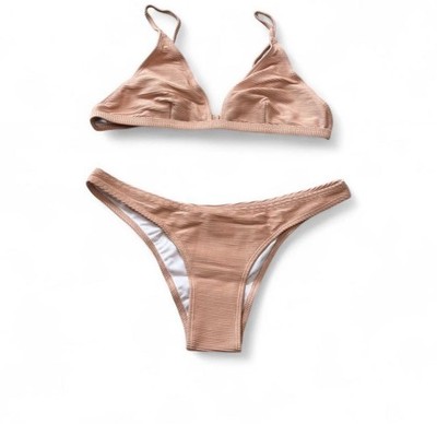 Pink Shimmer Triangle Cheeky Bikini, Women s Size L