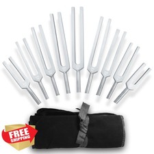 ABECIOUS Solfeggio Tuning Forks Set 11 Pcs Mallet DNA Chakra Healing Therapy