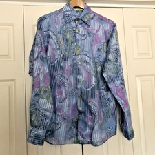 Visconti Uomo shirt long sleev M multicolor paisley cotton 63% modal 37%