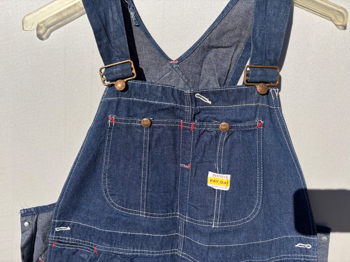 Vintage Payday Overalls Denim Sanforized Union Made JC Penney