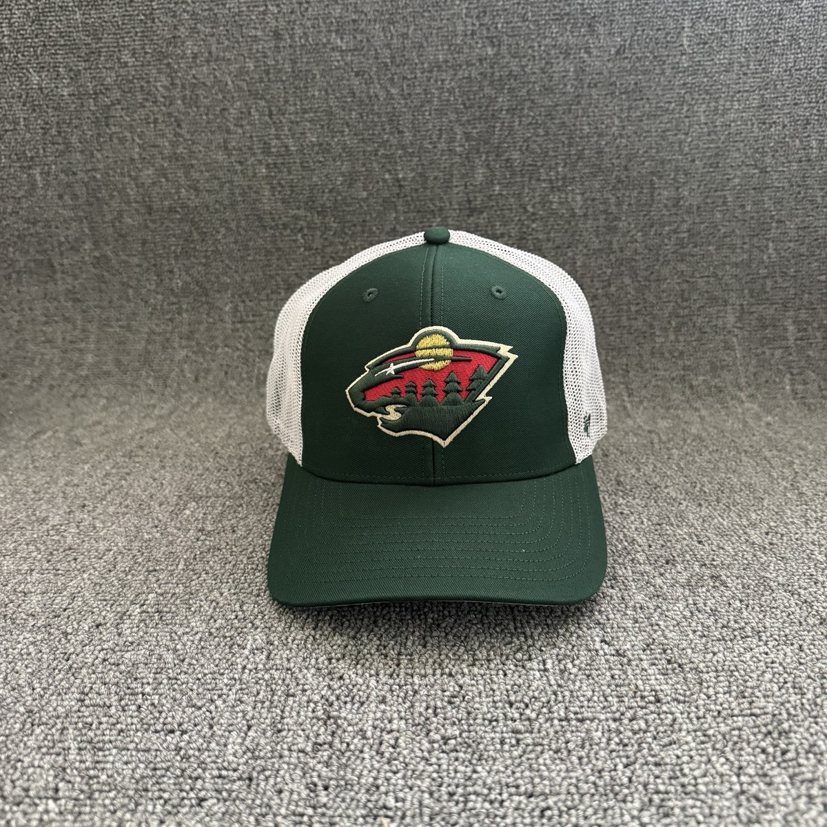 '47 Brand Minnesota Wild Trucker Snapback Green White One Size NHL Hat