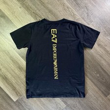 Emporio Armani EA7 Men's Black Short Sleeve Logo Print Crewneck T-Shirt Sz M