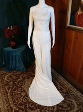 Lady Emune Wedding Dress Size 6 Square Neck Straps Back Zipper #43 SALE!
