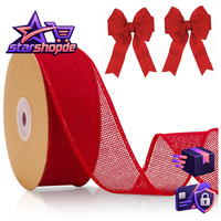 Juteband Mit Draht Rot 10M 4Cm Geschenkband Weihnachten Deko Basteln