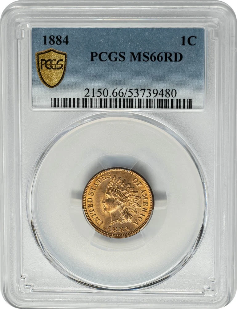 1884 Indian Head Cent 1c MS66 RD Secure PCGS 951244-1