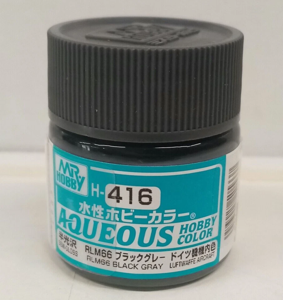 GUNZE MR.HOBBY COLORE ACRILICO RLM 66 BLACK GREY H416 ml 10