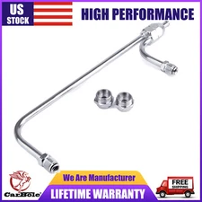 Chrome Dual Feed Fuel Line For Holley Carburetor 4150 Double Pumper 3/8 Hose SBC