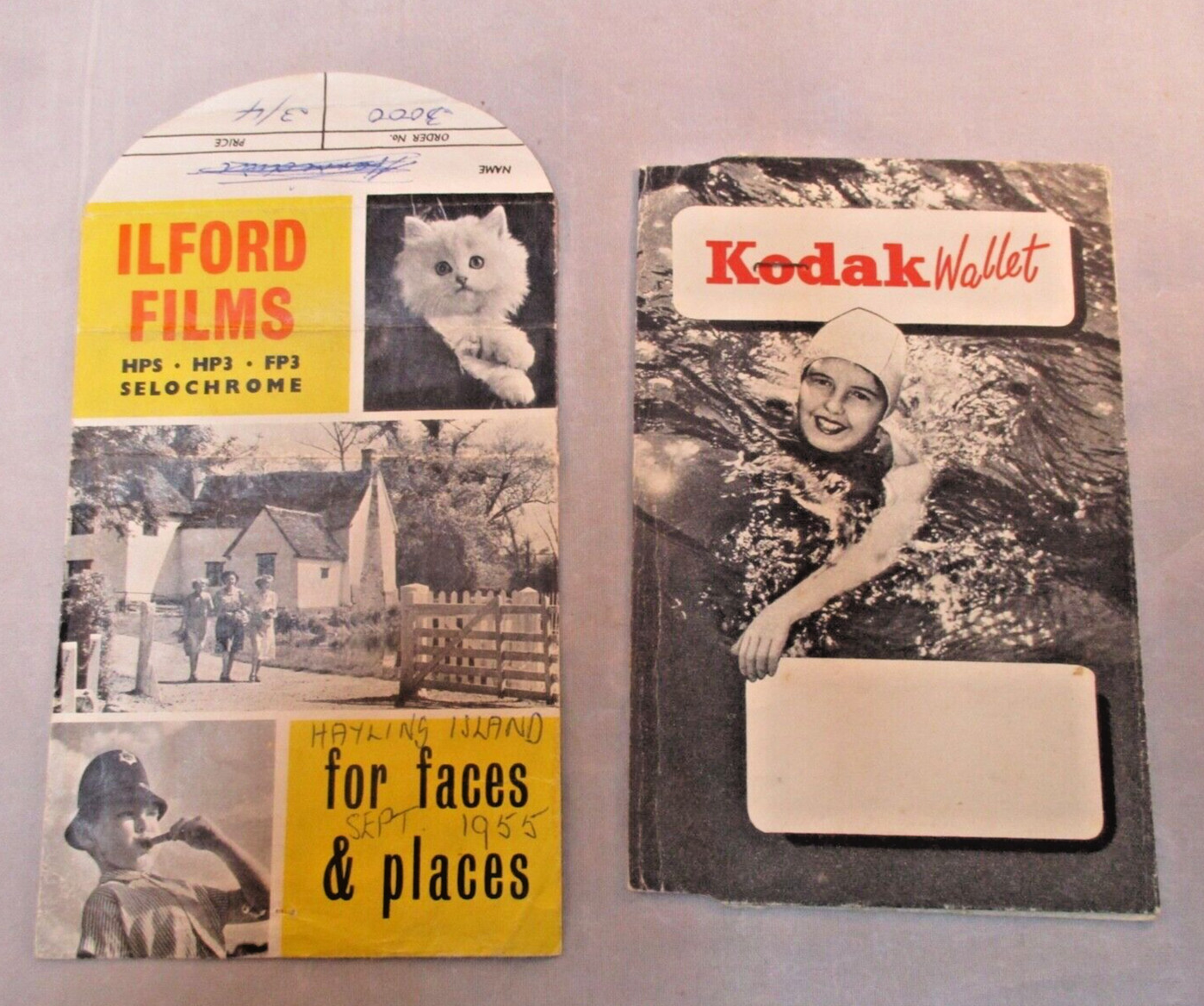 Vintage Retro Paper Photographic Wallets - Ilford & Kodak - 1950's Display Item