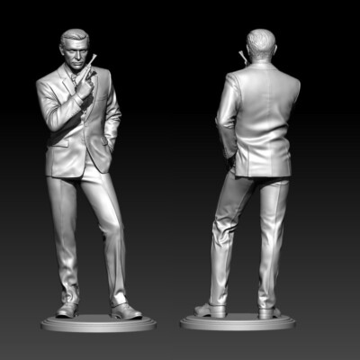 1/24 Scale 75mm Resin Figures Model Kit 007 Agent Unpainted Unassembled Model