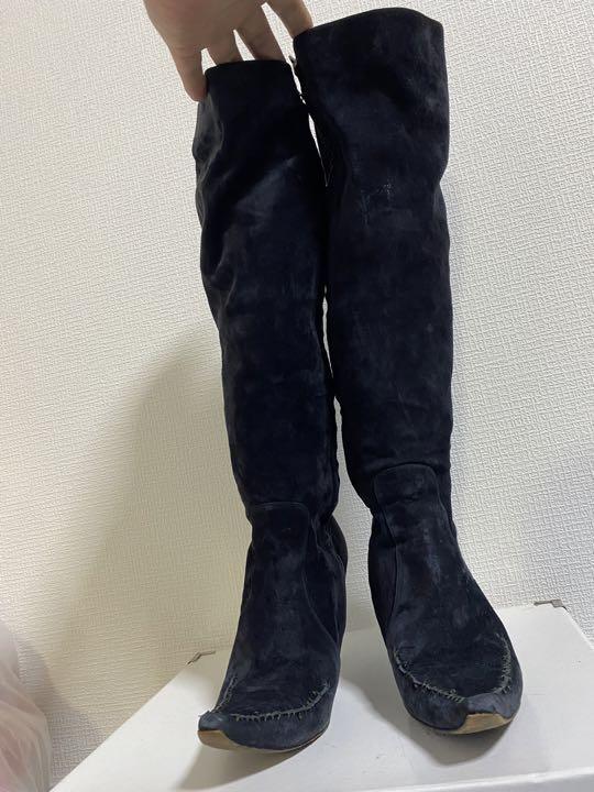 BOTTEGA VENETA ブーツ 36　Bottega Veneta Authentic BOTTEGA VENETA long boots black suede Size 36 1/2