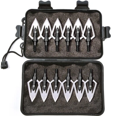 AMEYXGS 6/12X Pfeilspitze Klingen Jagdspitzen 100gr Box Bogenschießen Bogen Jagd Tipps