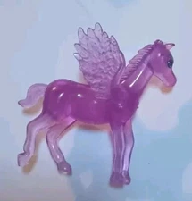 Flying Horse Pegasus Jaru Toy Pony Purple Translucent  3" Rare