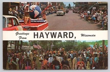 Hayward Wisconsin  Greetings Chippewa Indians festival   vintage UNP Postcard e5