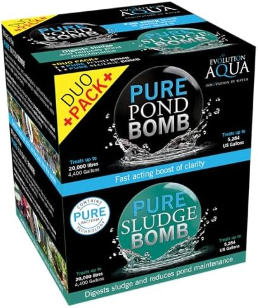 Evolution Aqua Pure Duo Pack - Confezione da 2 bombe per laghetti e fanghi per l