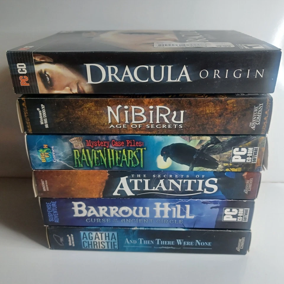 PC CD 6 Games Adventure Mystery Atlantis Agatha Christie Dracula Complete BOX - Image 3 of 3