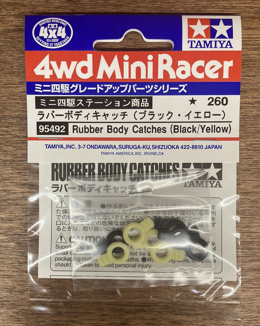 Tamiya Mini 4WD - 95492 - Rubber Body Catches (Black/Yellow Tamiya Mini 4WD - 95492 - Rubber Body Catches (Black/Yellow