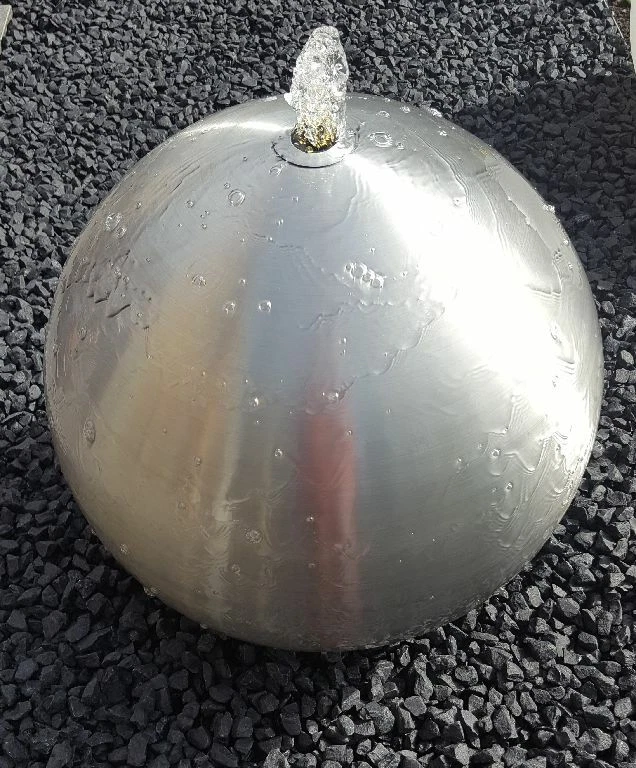 Kugelbrunnen 3er-Set 30/25/20 cm Edelstahl matt incl. LED Komplettset Garten - Bild 2 von 3