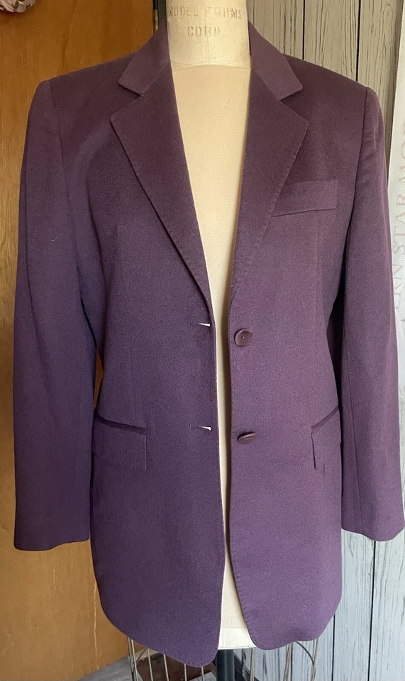 Exquisito blazer Louis Dell'Olio vino cachemir italiano talla 42/6 Foto 2 de 4