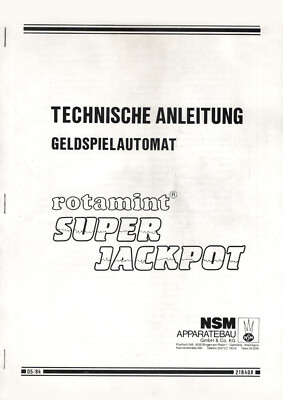 NSM Löwen Rotamint ''SUPER JACKPOT'' Geldspielautomat Handbuch 84 mit Schaltplänen