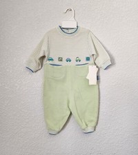 Vintage Buster Brown Baby Boy Romper 3/6 Months Button Snap Embroidered GreenNEW