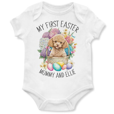 My 1st Personalisierter Ostern Strampler Erster Pudel Baby Weste Sonntag Individuell