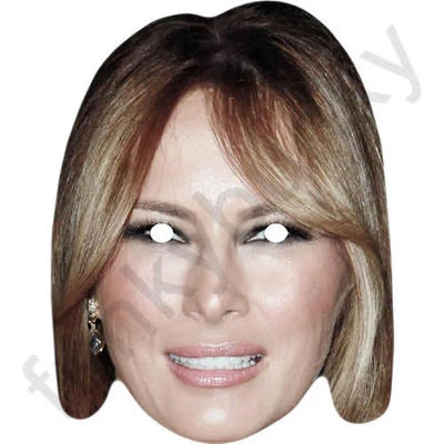FUNKYBUNKY Máscara facial con tarjeta de celebridad Melania Trump - Vestido elegante - Listo para usar