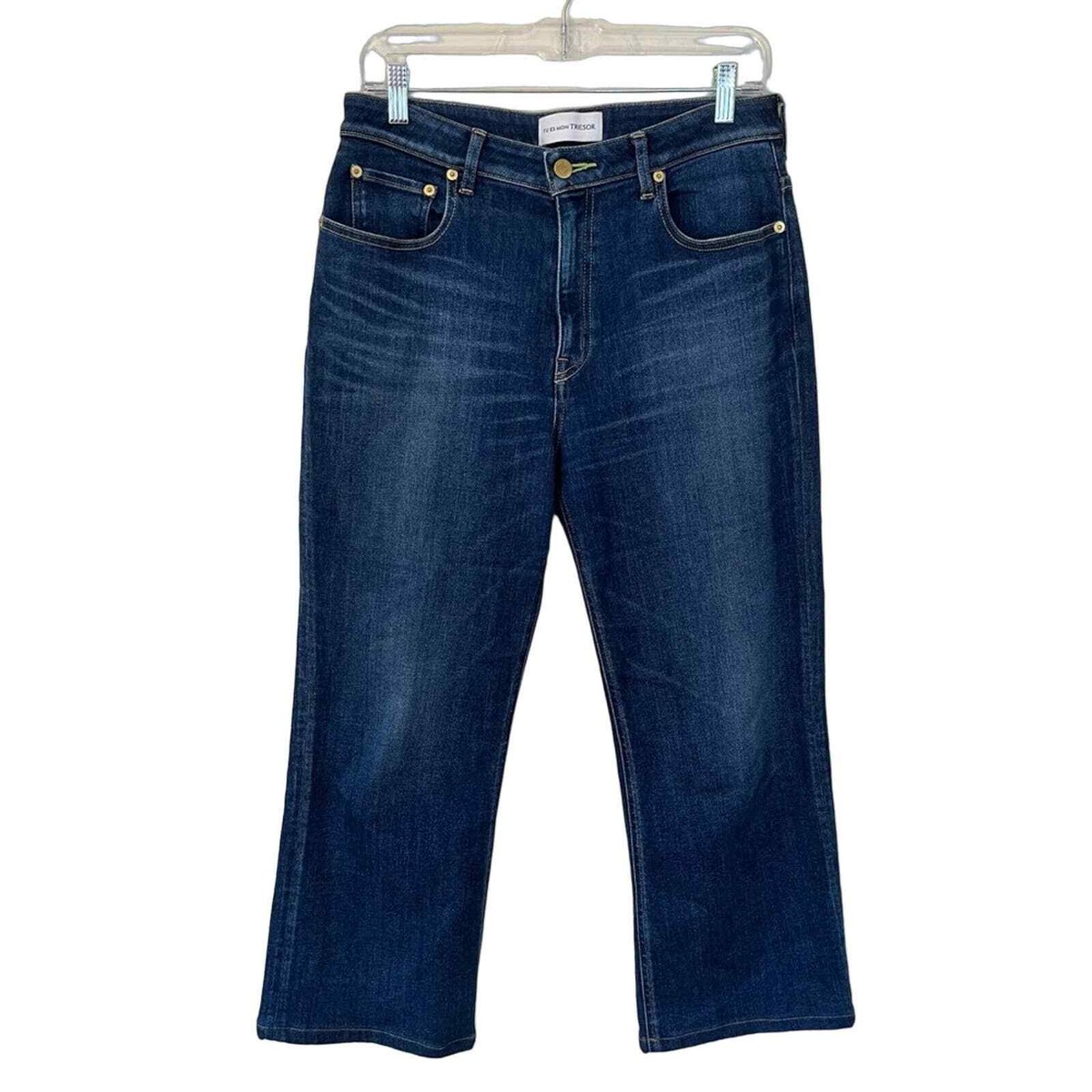 Tu Es Mon Tresor The Peridot Wide Leg Cropped Relaxed Stretch 