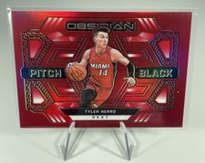 2021-22 Panini Obsidian Tyler Herro Pitch Black Electric Etch Red Flood #27