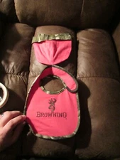 Browning pink Camo baby Bib and hat Hunting Outdoors infant one size
