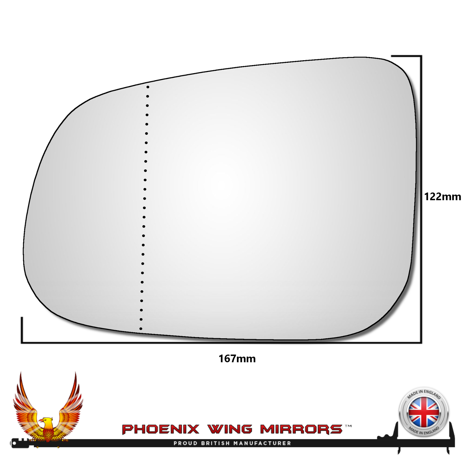 Left Hand Passenger Side Jaguar I-Pace 2018-2023 Wide Angle Wing Mirror Glass