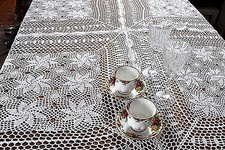 Handmade Crochet Vintage Lace Tablecloth Table Topper Cover 31"x31" - 30"x60"