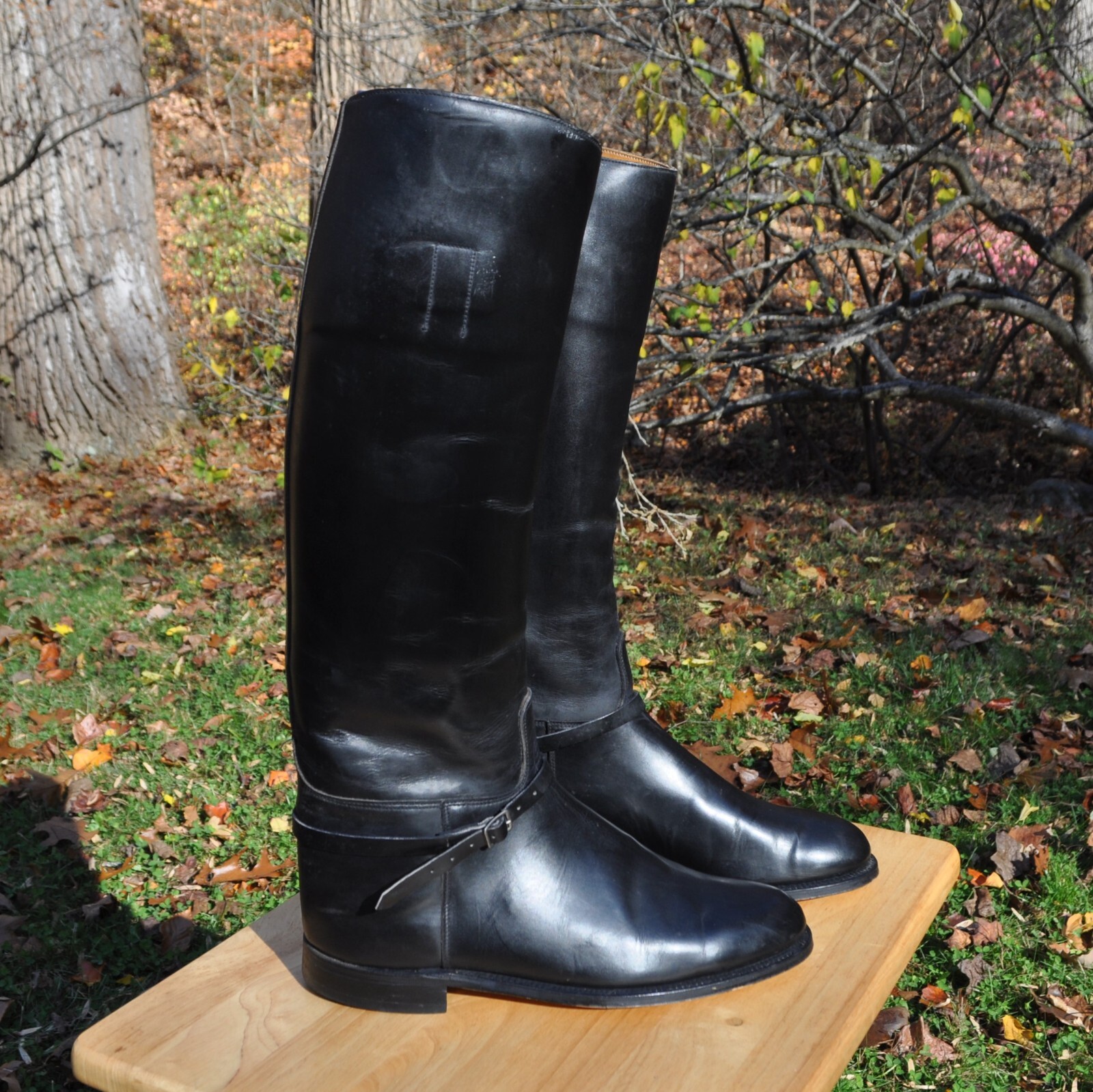 Marlborough Black Men's Riding Equestrian Boots with Inserts Size 9.5D US SIZE eBay