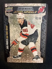 19-20 UD Credentials Hockey RC Rookie Gold SP Steel Wheels SW-1 Jack Hughes /99