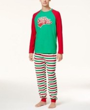 Family Pajamas Men's Team Santa Pajama Set, XL