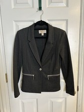 Michael Kors Black Jacket Blazer Size 4 With Zipper Pockets. Elegant Style