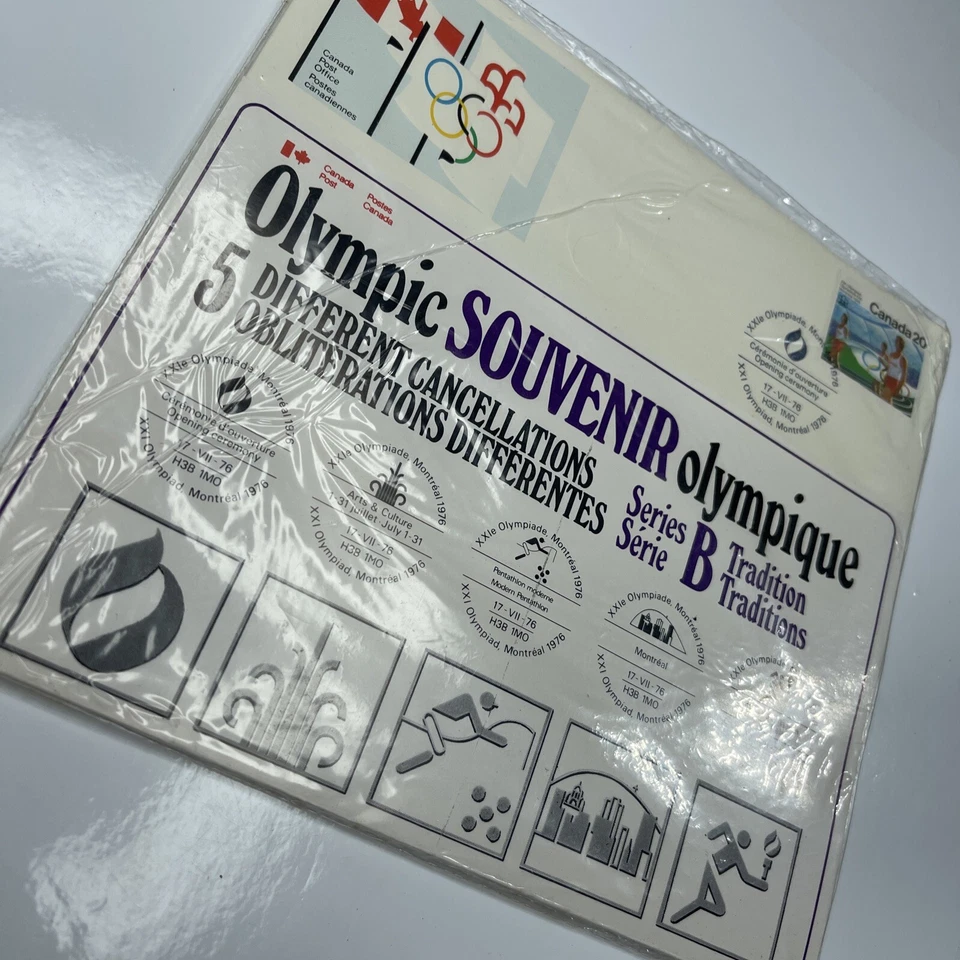 E Olympic 76 Souvenir 5 Cancellations FDC International Canada Series B - Image 2 of 4