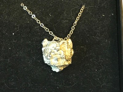 Westie's Head TG26 Pewter On 18'' Silver Plated Curb Necklace