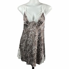 Victorias Secret Small Leopard Cheetah Print  Lace Baby Doll Nightie