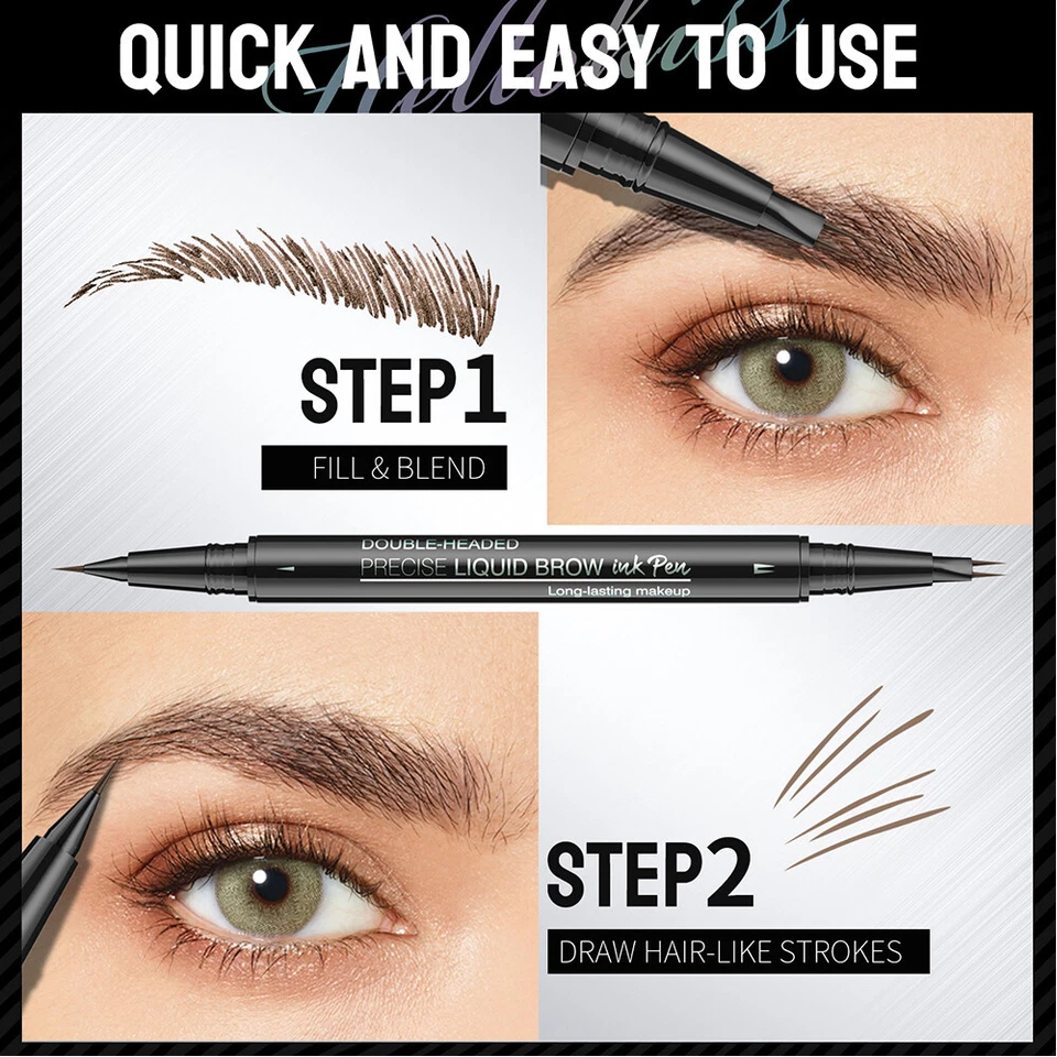 Waterproof Two-pronged Eyebrow Pencil Natural Ultra-fine Liquid Eyebrow Tattoo / - Image 4 of 4