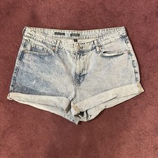 Acid Wash Denim Shorts High Waist read Descrip Indie 80s Americana