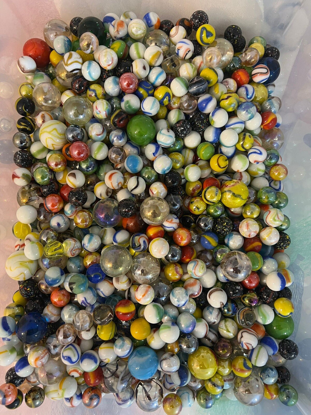 MARBLES SPECIAL COLLECTION 5/8 -FANCY MIX MARBLES 2 POUNDS More Shooters