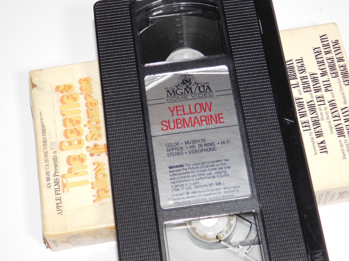 THE BEATLES - YELLOW SUBMARINE Vhs Video Tape 1968 Musical