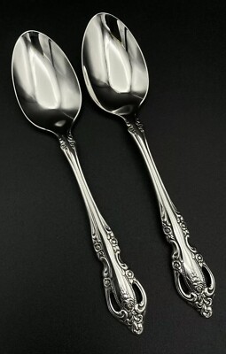Oneida Community BRAHMS Stainless TEASPOONS TWO 6'' VERY NICE!!!!