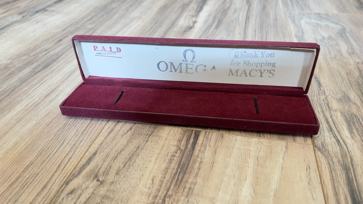 Vintage Omega Burgundy Velvet Watch Presentation Box Only Macy s
