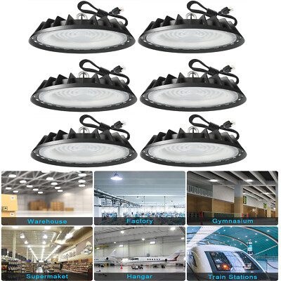 UFO High Bay LED Lights 300W Commercial Lighting Fixture for Factory Shop GYM 6P