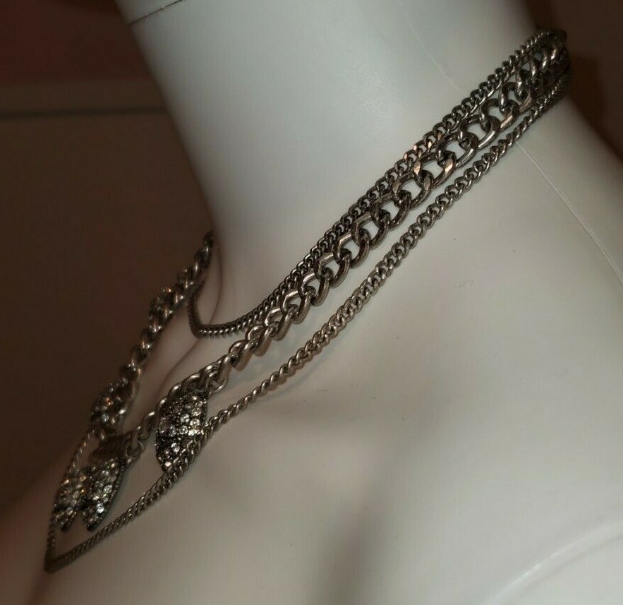 EXPRESS LAYERED SILVER RHINESTONES STATEMENT FASH… - image 2