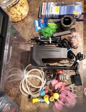 Fish Tank Aquarium Semi Hex 6.5 Gallon Lights Up Various Colors Plus Accessories