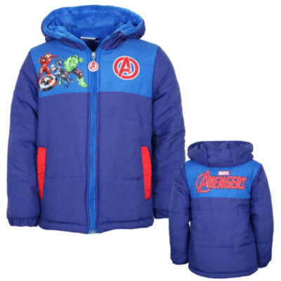 Marvel Avengers Kinder Jungen Winterjacke Jacke mit Kapuze 98 bis 128 